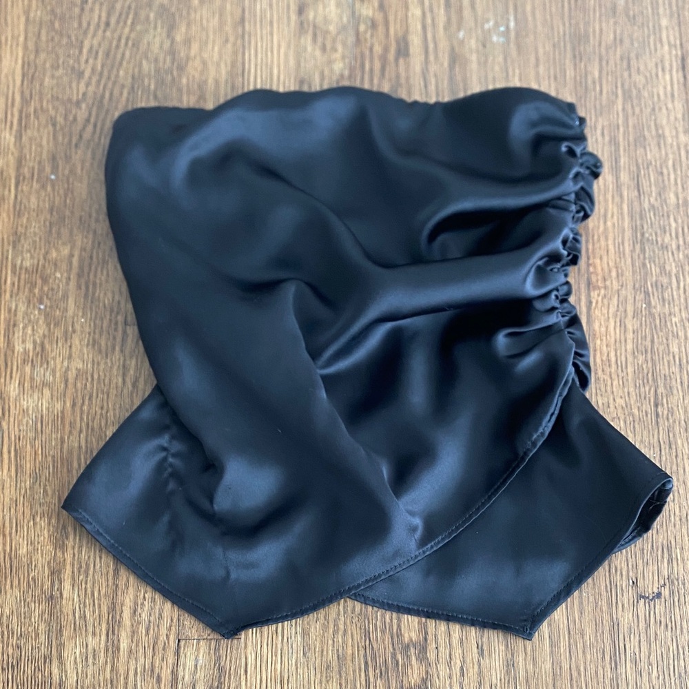 Zara Classic Black silk tube top size Medium